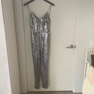 Silver sequin unitard- NWOT